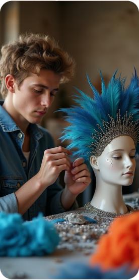 Headpiece styling session
